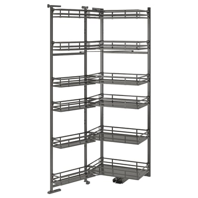 Siva UTRUSTA skladiščna enota z več izvlečnimi košarami za organizirano shranjevanje.