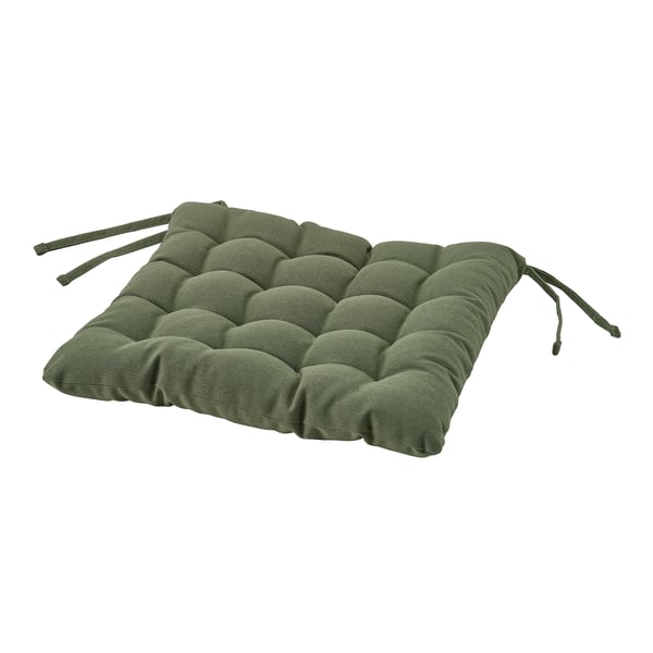 VIPPÄRT Blazina za sedež, zelena, 38x38x6.5 cm