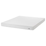 White ÅBYGDA foam mattress, rectangular, 2-layered with memory foam for comfort and support, washable cover.