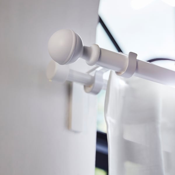 ALVARSTÅNDS white recycled plastic finial on curtain rod, small decor.