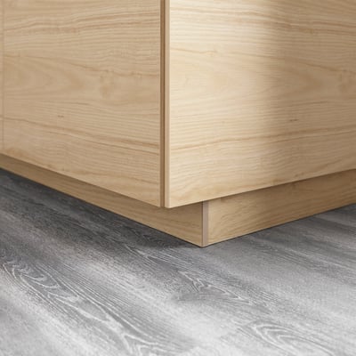 Light ash wood cabinet with melamine finish, showing easy-clean surface and sturdy design.