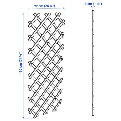 Illustration with measurements for the product: ASKHOLMEN.