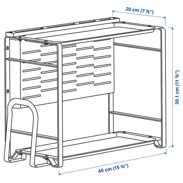 AVSTEG Kitchen countertop organiser, bamboo/white, 40x21 cm