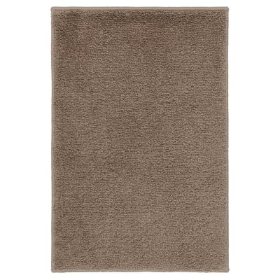 BACKMÅRA, grey, rectangular, thick bath mat, recycled polyester, soft texture.