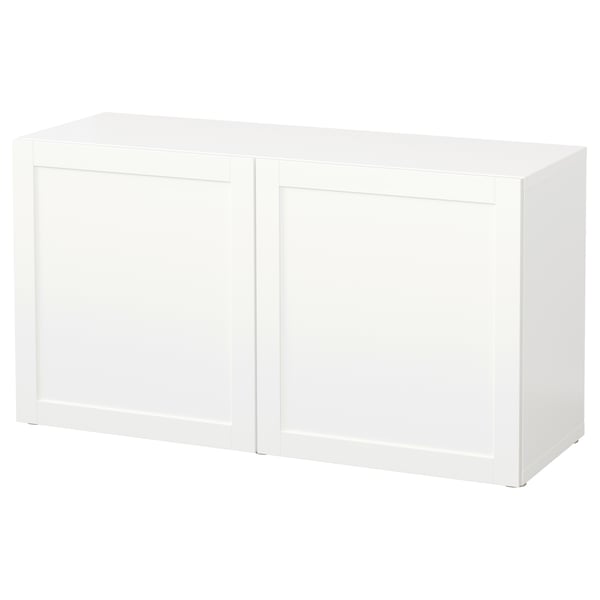 BESTÅ white storage unit with two doors.