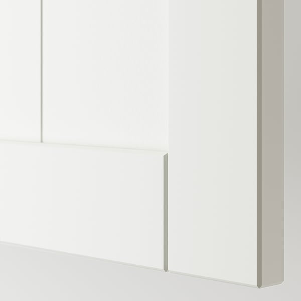 White furniture panel detail, showing clean, modern edges.