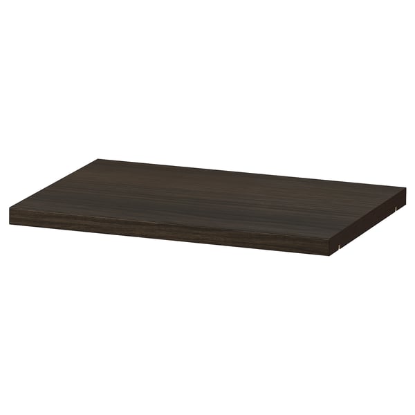 Ikea BILLY black shelf, rectangular, particleboard, paper foil, plastic.