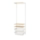 BOAXEL white wall storage: 3 shelves, hanging rail, mesh baskets, modern design.