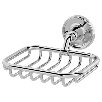 The BROFJÄRDEN soap dish. Its chrome-plated with a classic design, wall-mounted, and made of stainless steel.