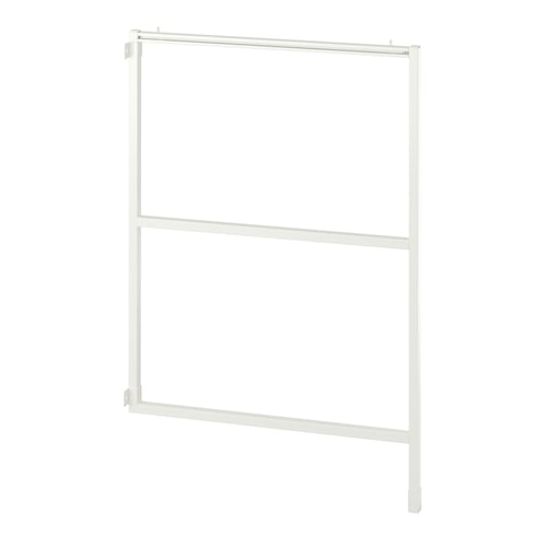 White ENHET metal frame, rectangular, 2 shelves, modern.