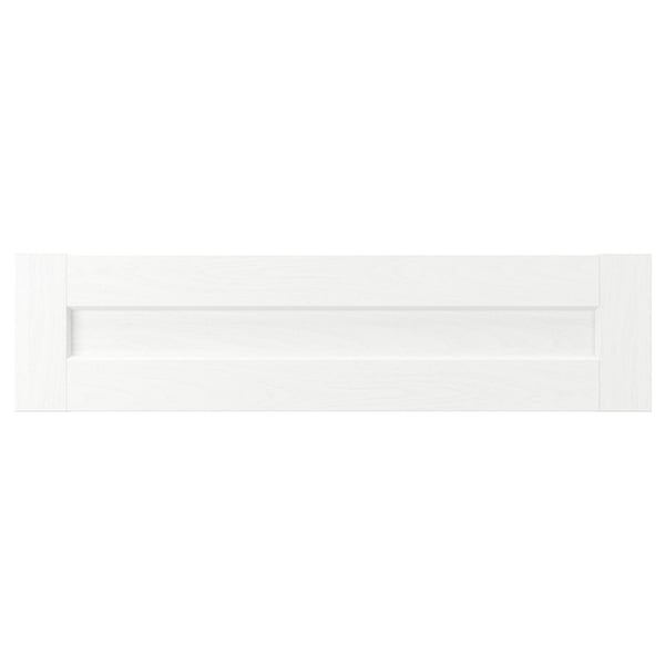 White ENKÖPING cabinet with framed foil-covered wood effect, rectangular.