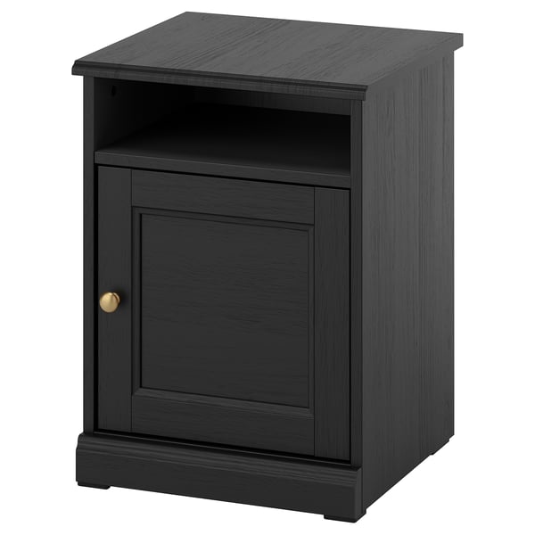 FÅGELFJÄLLET Bedside table, black oak effect, 42x41x56 cm