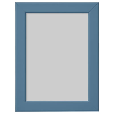 Blue rectangular picture frame, simple design, made from fiberboard, suitable for wall hanging or table display.