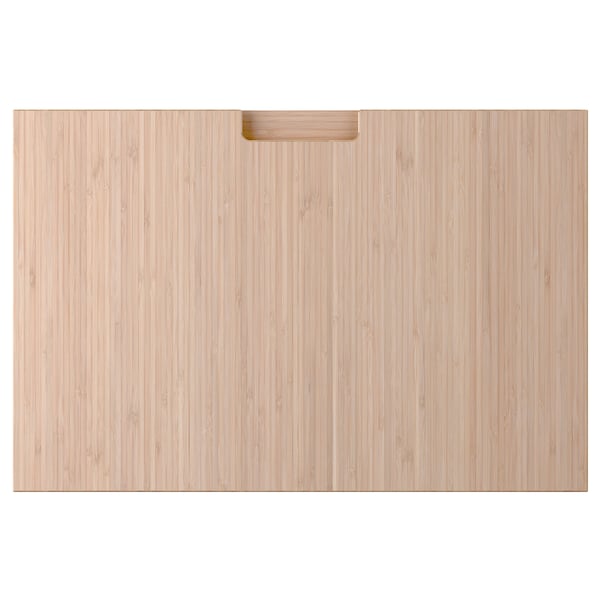 IKEAs FRÖJERED, a natural bamboo kitchen drawer front with a sleek, modern handle.