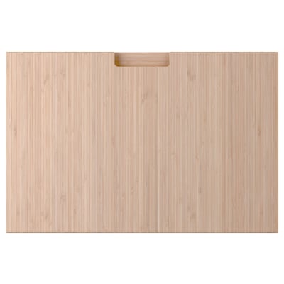 IKEAs FRÖJERED, a natural bamboo kitchen drawer front with a sleek, modern handle.