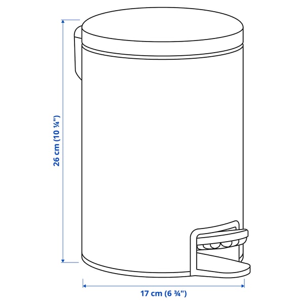 GANSJÖN Waste bin, black, 3 l