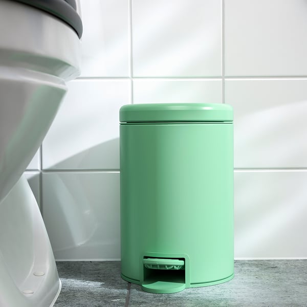 GANSJÖN Waste bin, light green, 3 l