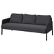 Modern minimalist grey sofa, GLOSTAD, with sleek metal legs and deep cushions.