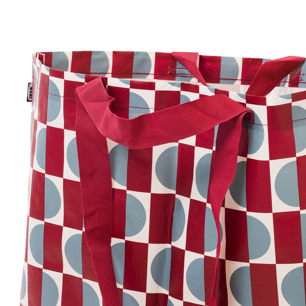 GÖRSNYGG Carrier bag, red blue/patterned, 45x18x45 cm/36 l