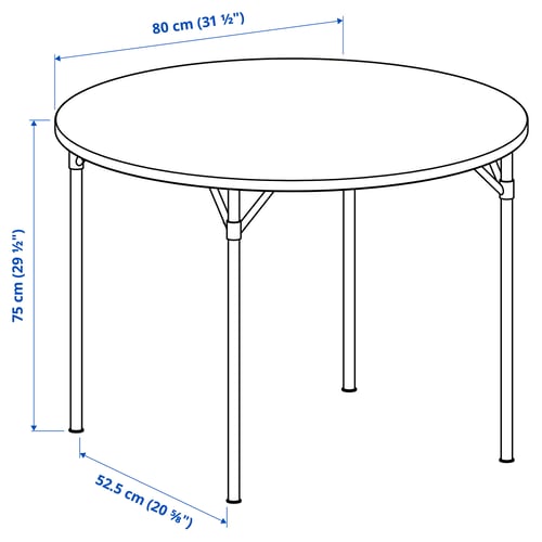 GRÖTÅN Table, pine/brown stained, 80 cm