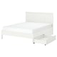 GULLABERG white bed, traditional design, wooden frame, two drawers, headboard, legs tapered.