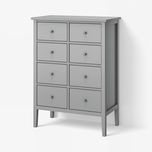 GULLABERG Chest of 8 drawers, grey/anchor/unlock-function, 89x48x122 cm