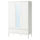 White GULLABERG wardrobe with mirror and drawers, classic design.