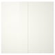 HASVIK wardrobe doors: five high-gloss white, sliding panels with sleek, minimalist design and integrated soft-closing mechanism.