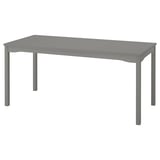 HAUGA rectangular dining table, grey, wood, four legs, simple, traditional design.
