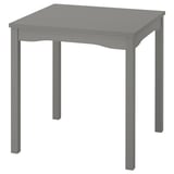 HAUGA wooden dining table in grey, veneer and solid pine, classic design.