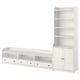 HAUGA furniture set: tall cabinet, tv bench, classic style with open & hidden storage.