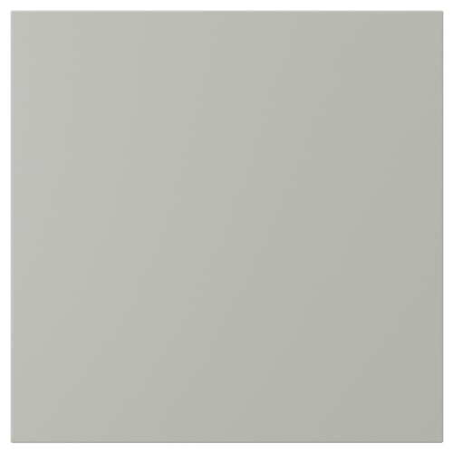 Grey square object, HAVSTORP kitchen front, smooth surface, light grey colour.