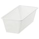 A white JONAXEL mesh storage basket, rectangular and open-topped, made of coated steel, designed for organising and air circulation.