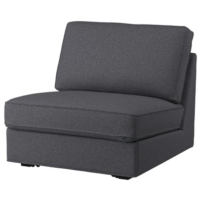 A grey KIVIK 1-seat sofa-bed with a sleek, compact design, ideal for small spaces. It includes thick cushions for comfort and converts into a bed.