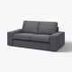 KIVIK grey sofa, modern design, deep cushions, pocket springs, wool-like fabric.