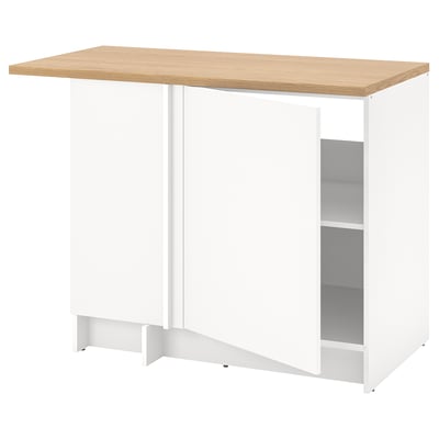 KNOXHULT kitchen unit, white and wood, l-shape, modular design, adjusts, stores, organises.