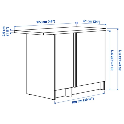KNOXHULT Corner base cabinet, white, 100x85 cm