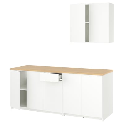 KNOXHULT Kitchen, white, 204x61x220 cm