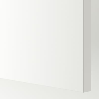 White wall cabinet with smooth, clean finish and a single adjustable shelf inside.