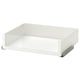KOMPLEMENT white wardrobe drawer with glass front, square shape, minimalist design.