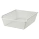 A white wire mesh storage basket named KOMPLEMENT, designed for organising clothes and accessories, with a sleek and breathable design.