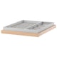 KOMPLEMENT jewellery organiser, light brown and grey, rectangular tray with compartments, soft felt lining.