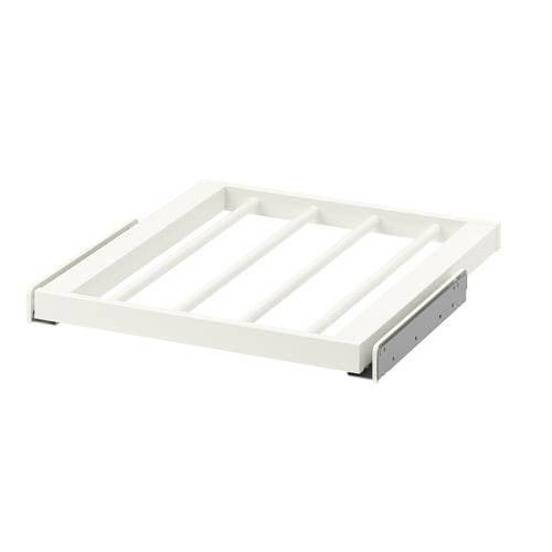 KOMPLEMENT trouser hanger, white, rectangular, epoxy coated steel.