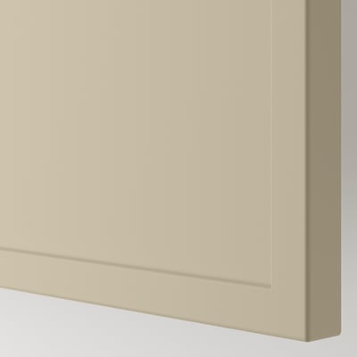 Smooth beige drawer front with sleek design and matte finish.