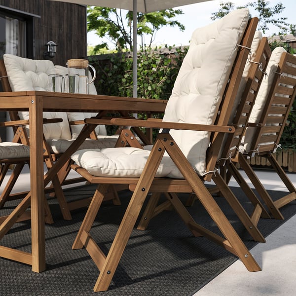 KUDDARNA Seat/back cushion, outdoor, light grey-beige, 116x45 cm