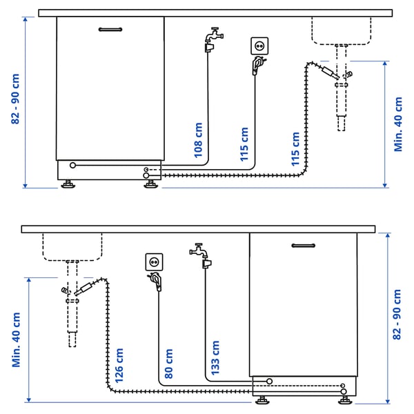 Illustration with measurements for the product: LAGAN.