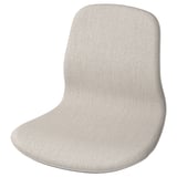 A LÅNGFJÄLL chair in grey with a sleek, curved design and a cushioned seat.
