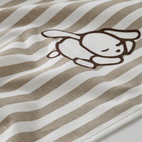 LEN Babycare mat, white beige/stripe pattern, 90x70 cm