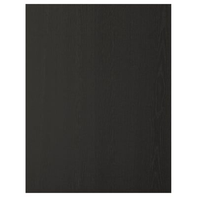 Black LERHYTTAN kitchen cabinet with bevelled edges and veneer panel.