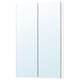 Wall-mounted mirror cabinet in white with mirrored doors, ideal for bathrooms, providing modern look and storage.